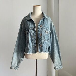 Wild Fable Cropped Denim Trucker Jacket